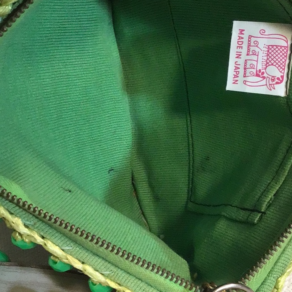 Vintage 1950 green beaded and Wicker purse in excellent condition - Picture 5 of 8